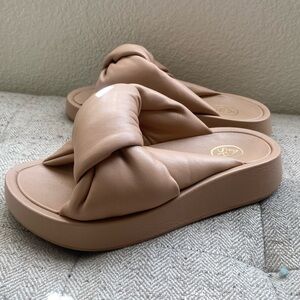 Ash Platform Knot Slide Sandals Leather
